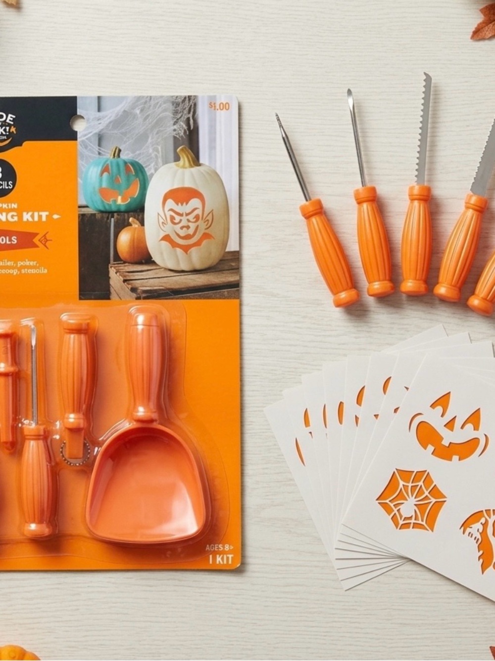 Opalhouse Orange Pumpkin Carving Tool Set